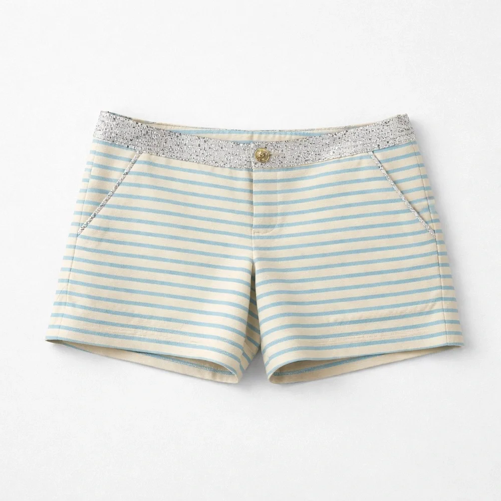 Lilly Pulitzer Callahan shorts blue horizon bay view metallic size 4